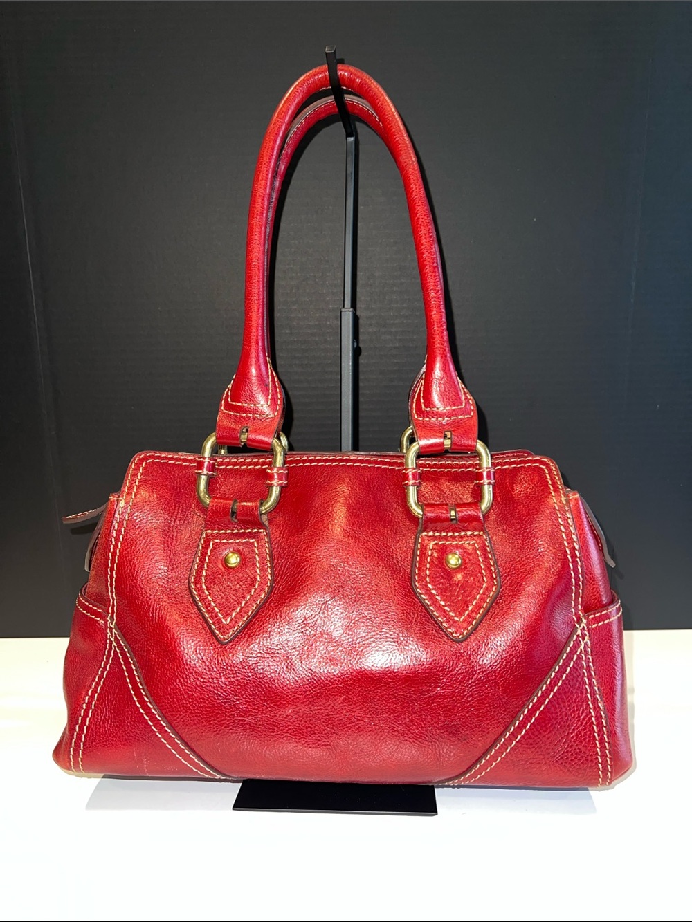 Wilsons Leather Deep Red Leather  Satchel